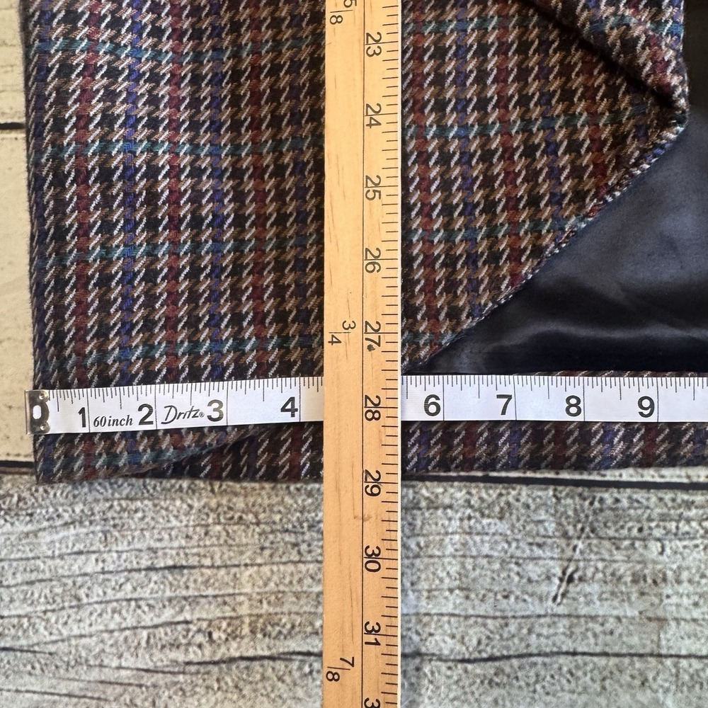 Vintage Houndstooth Tweed Jacket Women's Medium Draped Shawl Collar Open Front - Picture 13 of 16